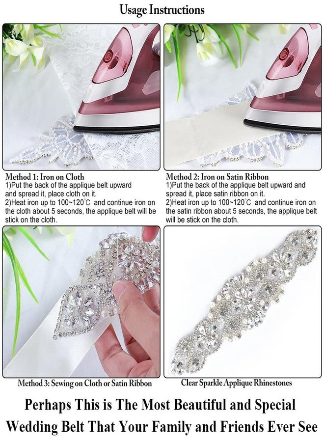 Pardecor Rhinestone Belt Silver Women Applique Trim Bridal Wedding Sash Belts Dress Crystal Belt Evening Dresses Gown - Image 5